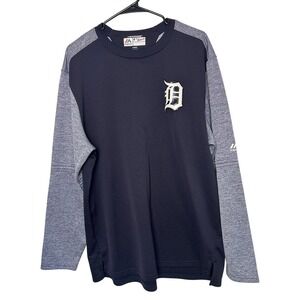 Detroit Tigers Majestic MLB  Authentic Tech Fleece Pullover Sweatshirt XL Navy